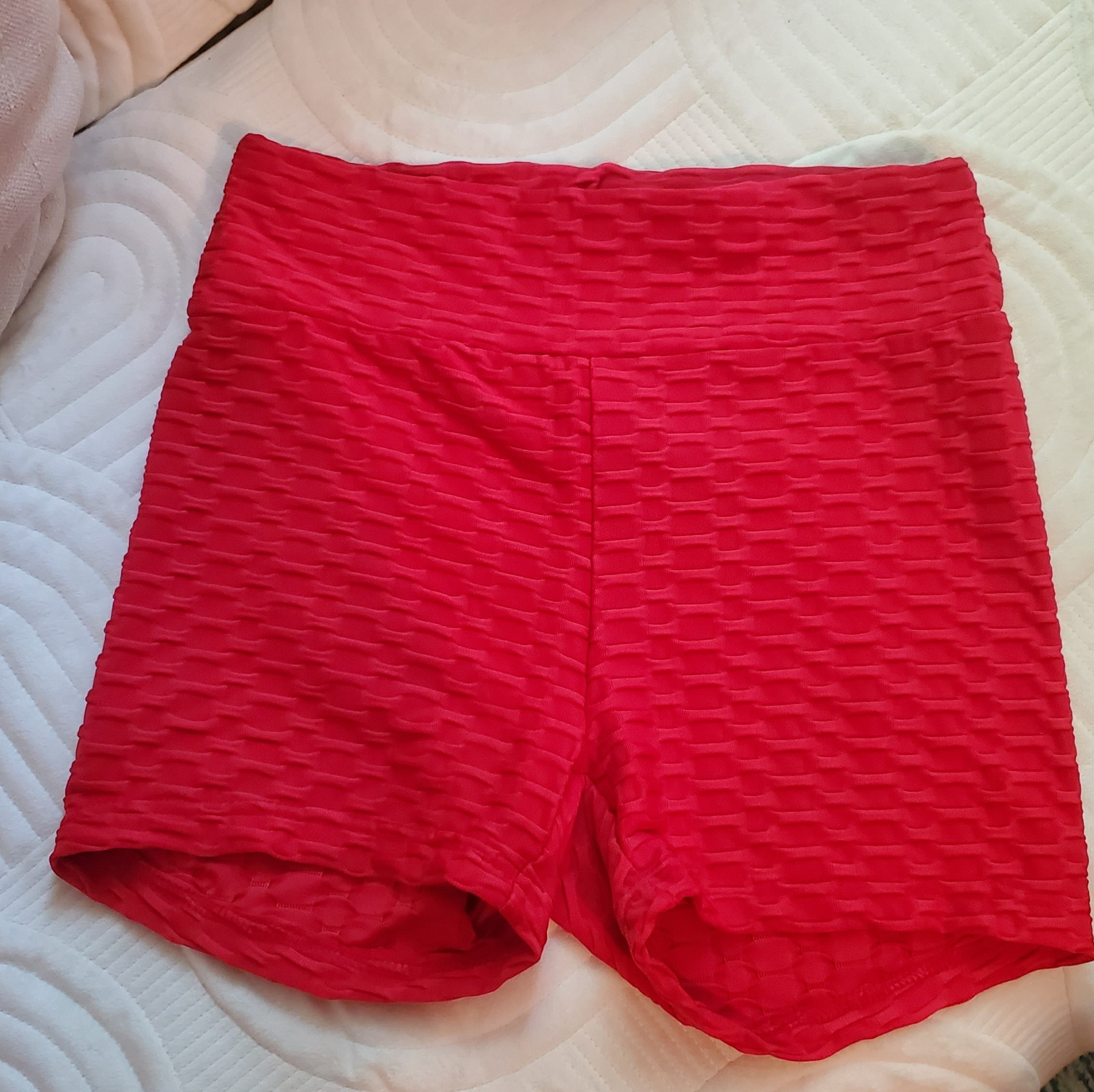 Small red scrunch butt athletic shorts